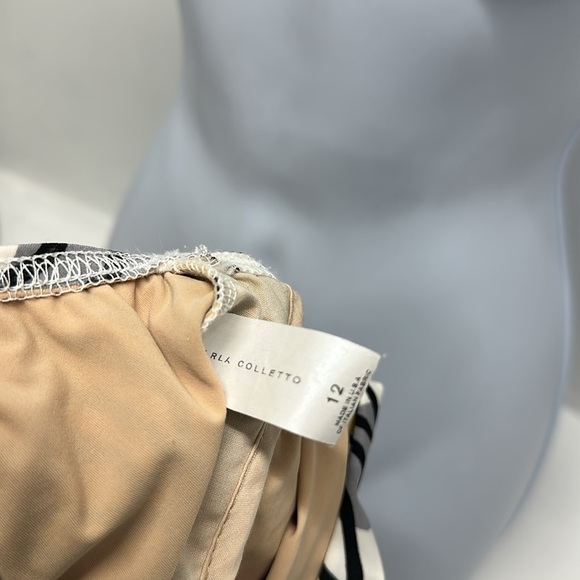 Karla Colletto Swim Suit One 1 Piece Roses Floral Underwired White Tan Size 12 - Picture 9 of 10